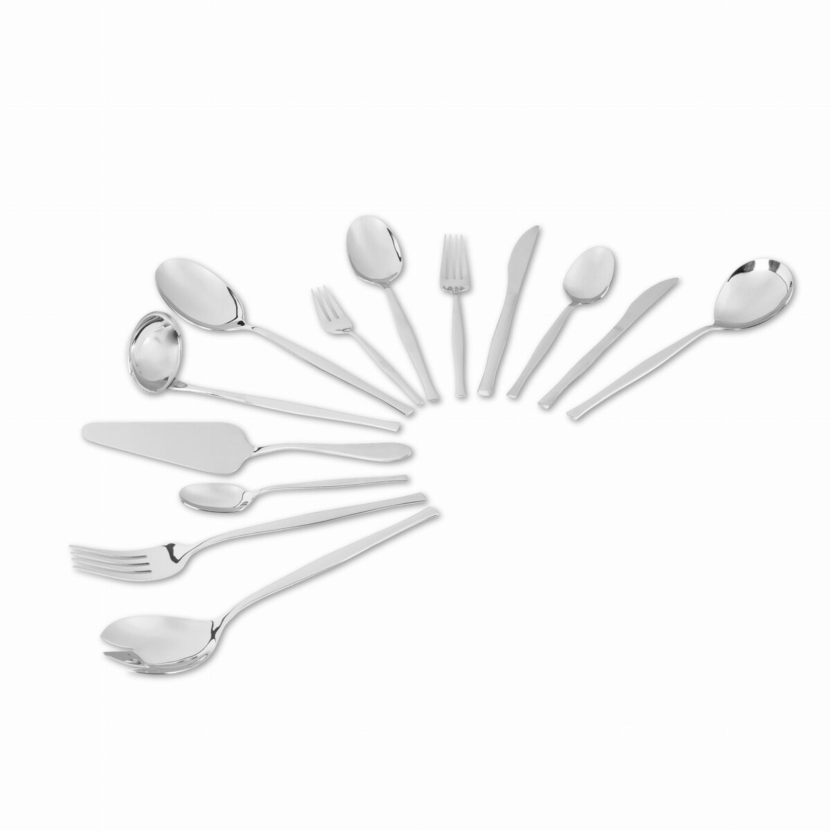 Komplet sztućców 70 elementów dla 8 osób błyszczące srebrne BERLINGER HAUS