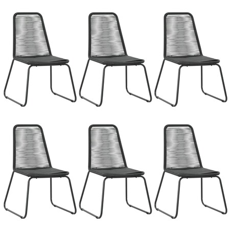 vidaXL 7-częściowy zestaw mebli ogrodowych, rattan PVC, czarny