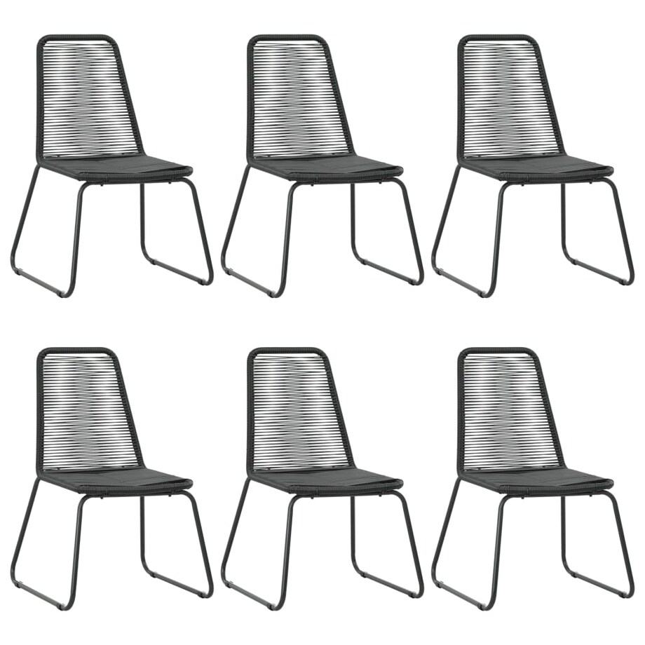 vidaXL 7-częściowy zestaw mebli ogrodowych, rattan PVC, czarny