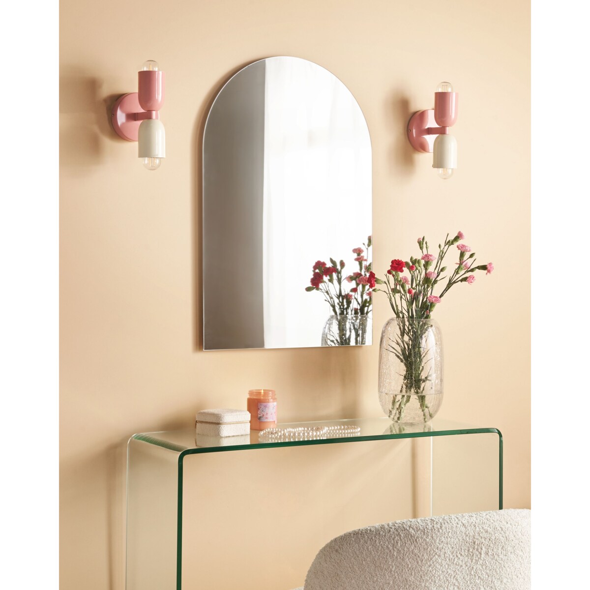 Zestaw 2 lamp ściennych TOPI Metal Pastelowy róż