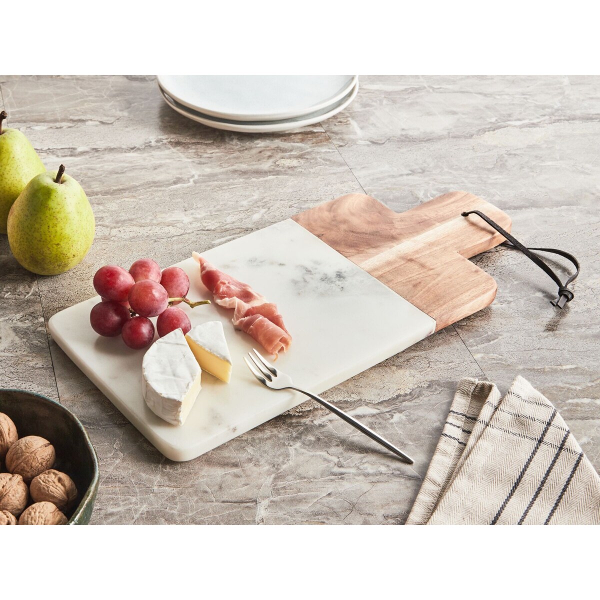 Deska do serwowania marmurowa biała VOLOS