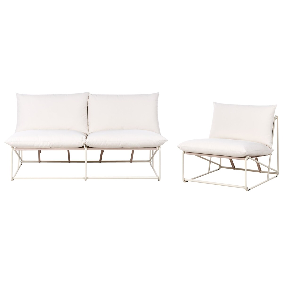 Zestaw ogrodowy dla 3 osób PICO Metal Jasnobeżowy