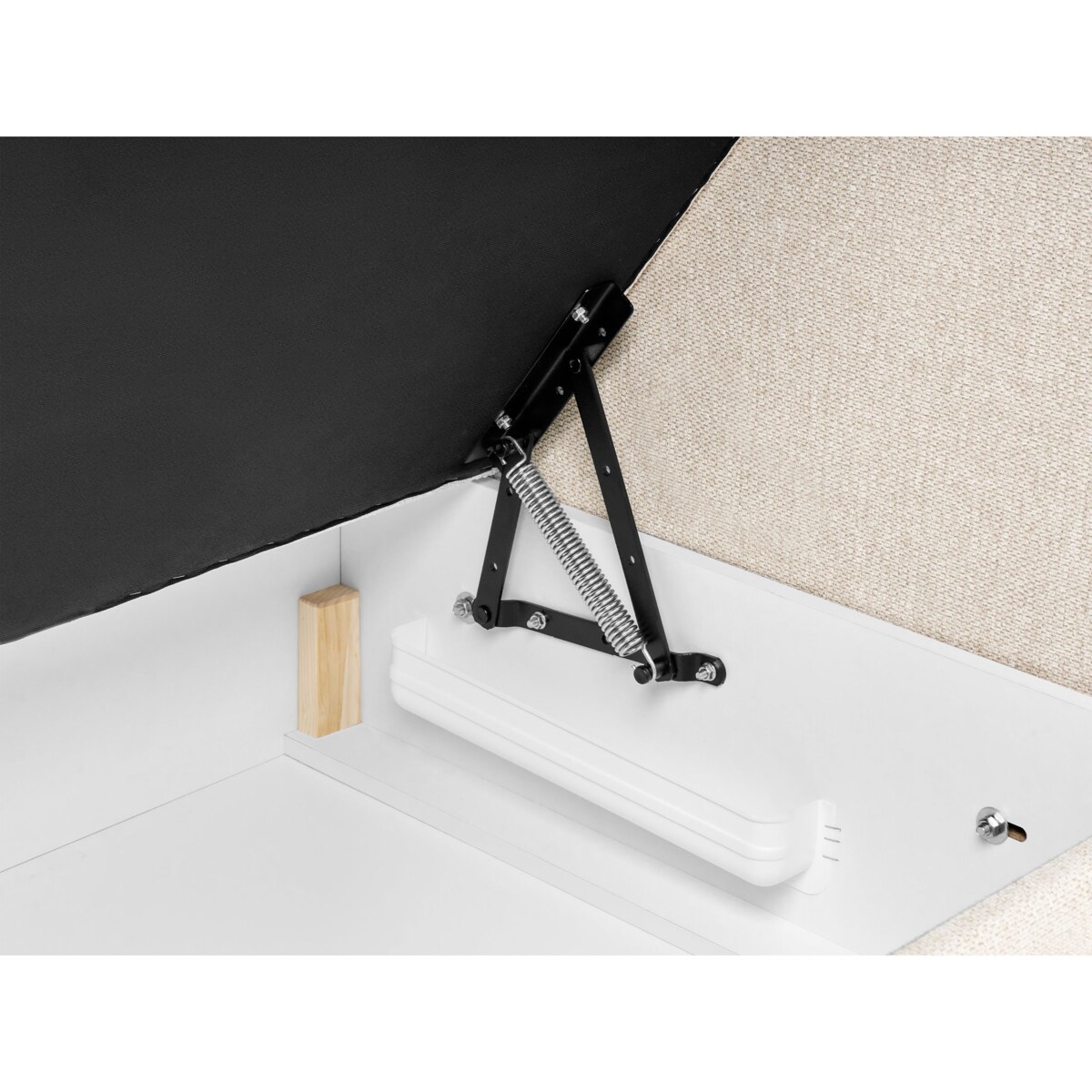 Łóżko kontynentalne z pojemnikiem MAJOR 180 x 200 cm Jasnobeżowy