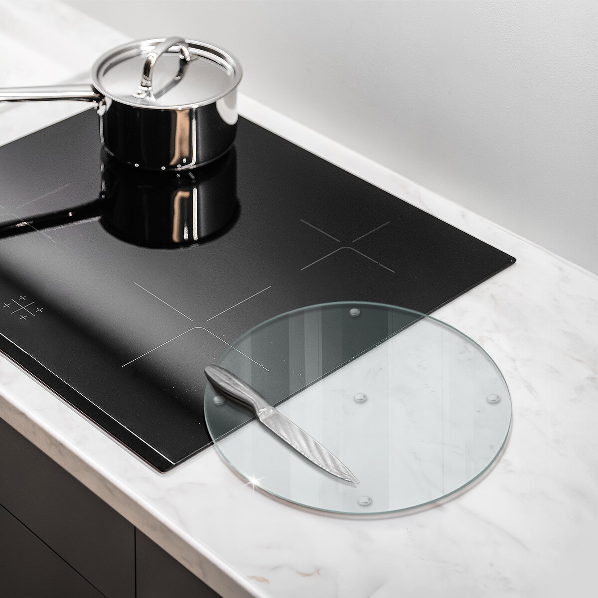 Okrągła deska do krojenia, szkło hartowane 30cm