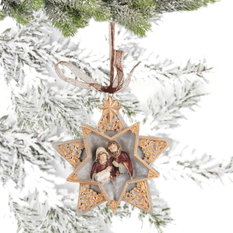 VILLA ITALIA Zawieszka gwiazda 9,5 cm HOLY FAMILY