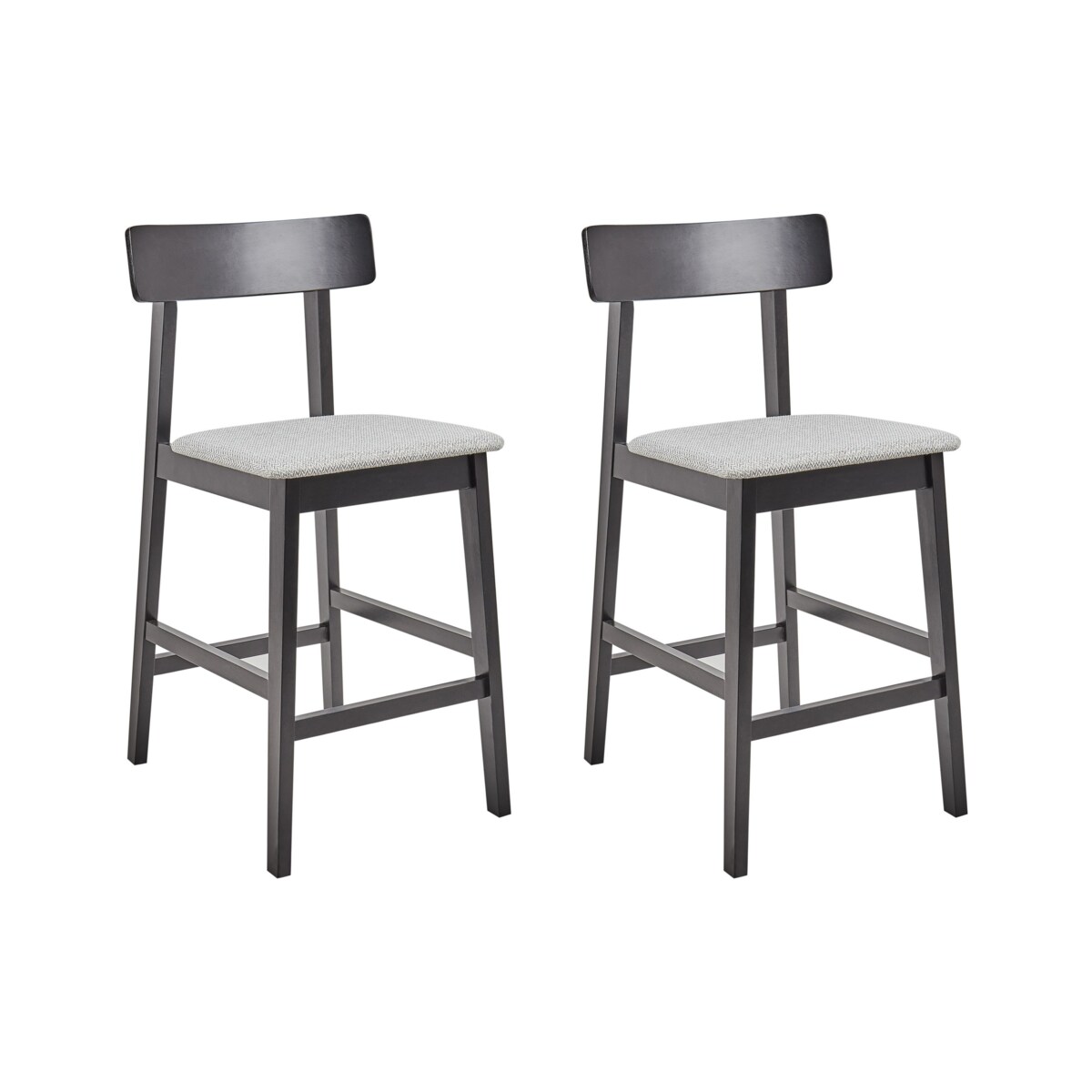 Krzesło barowe Zestaw 2 Drewno kauczukowe Szary ISANTI