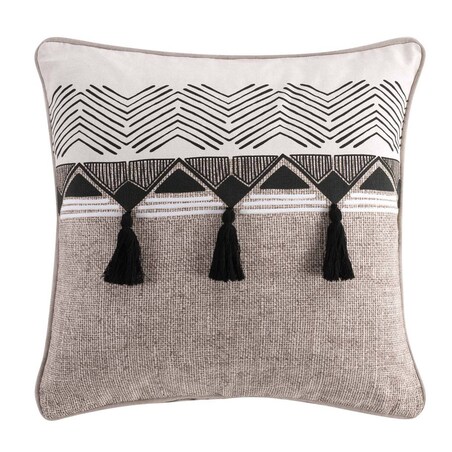 Poduszka dekoracyjna z frędzlami KENYA, bawełniana, 45 x 45 cm