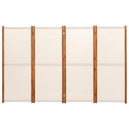 vidaXL Parawan 4-panelowy, kremowy, 280 x 180 cm