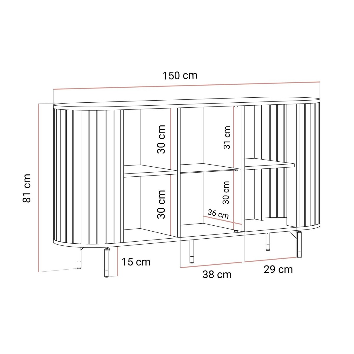 Komoda ELODIE 3D z oświetleniem LED czarna