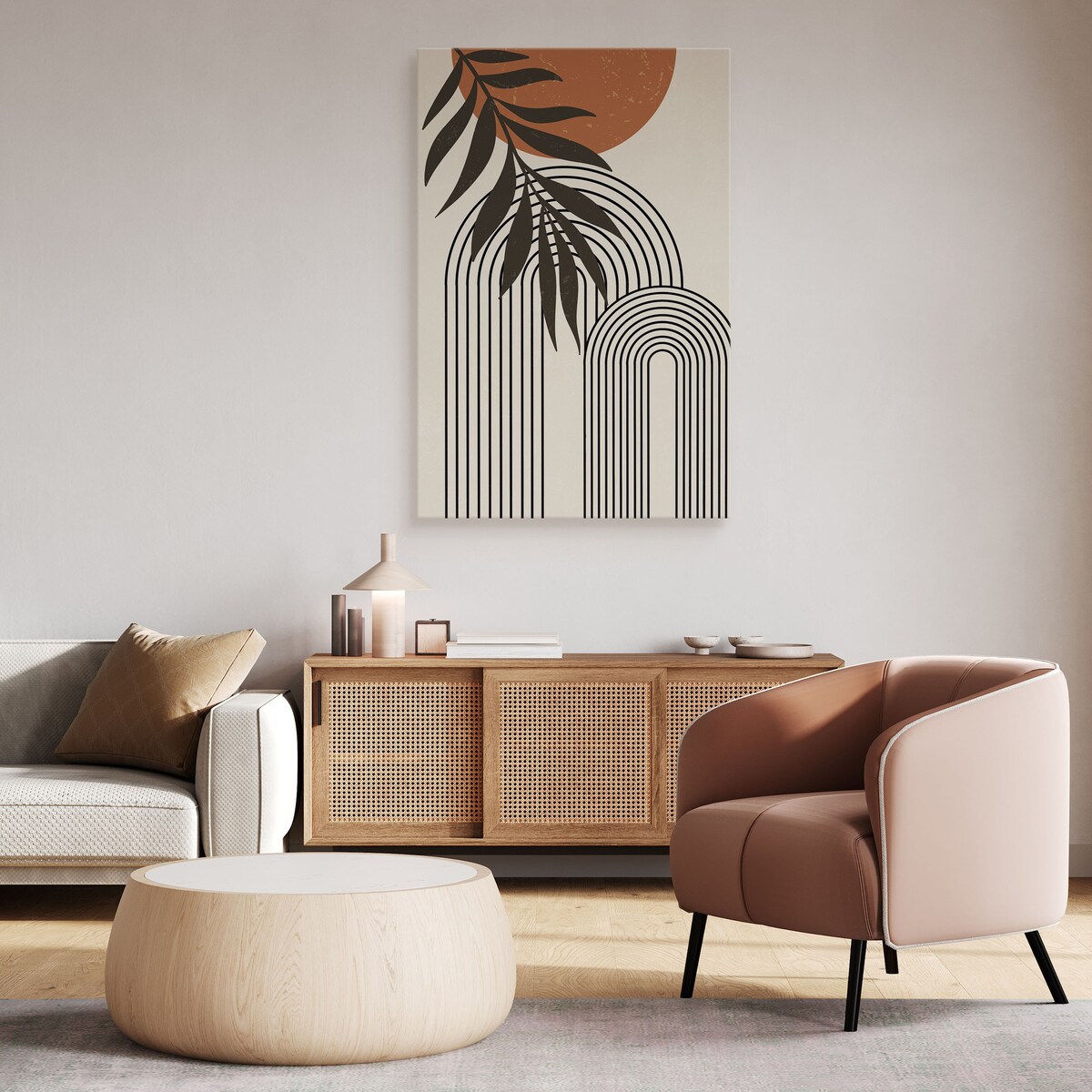 Obraz Gałązka Palmowa Abstrakcja Boho Style 80x120cm