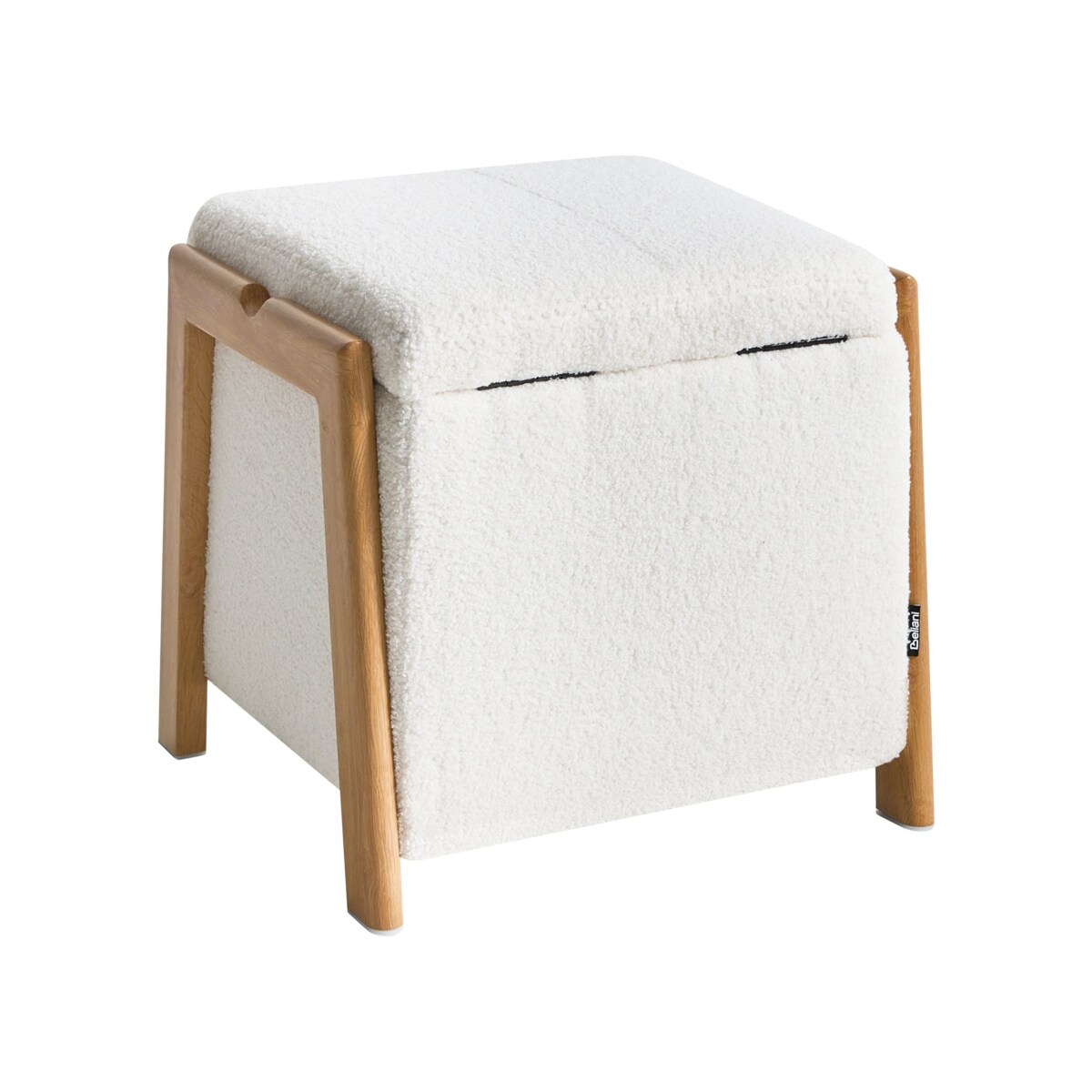 Puf ze schowkiem EDLAND Boucle Biały