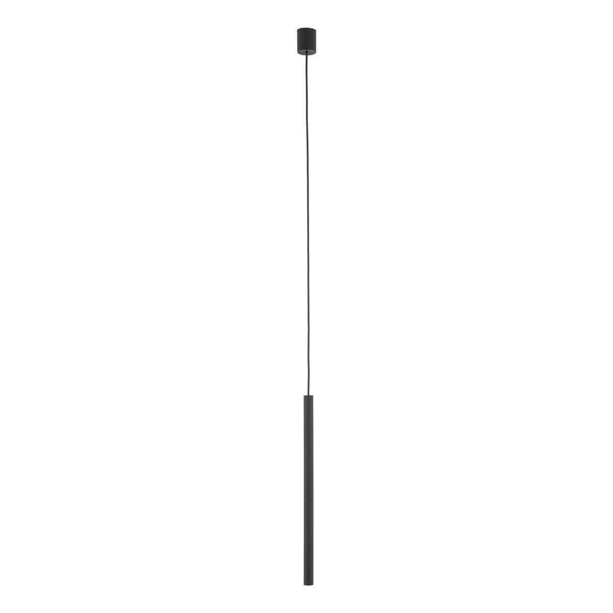 Lampa Wisząca Tk Lighting Ferro Czarna Ryflowana Metalowa Tuba Sopel Rurka 50Cm 1Xg9