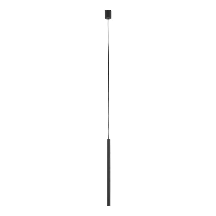 Lampa Wisząca Tk Lighting Ferro Czarna Ryflowana Metalowa Tuba Sopel Rurka 50Cm 1Xg9