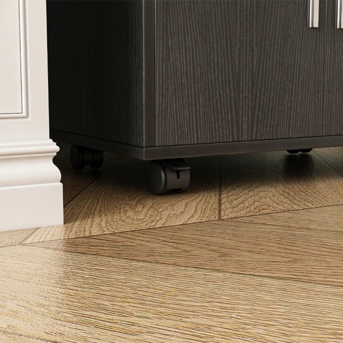 Szafka wózek kuchenny komoda stół regał nowoczesny mobilny na kółkach czarna