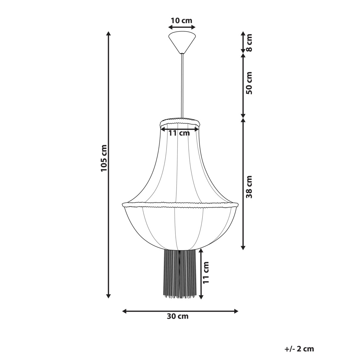 Lampa wisząca ARAGUA Materiał syntetyczny Biały