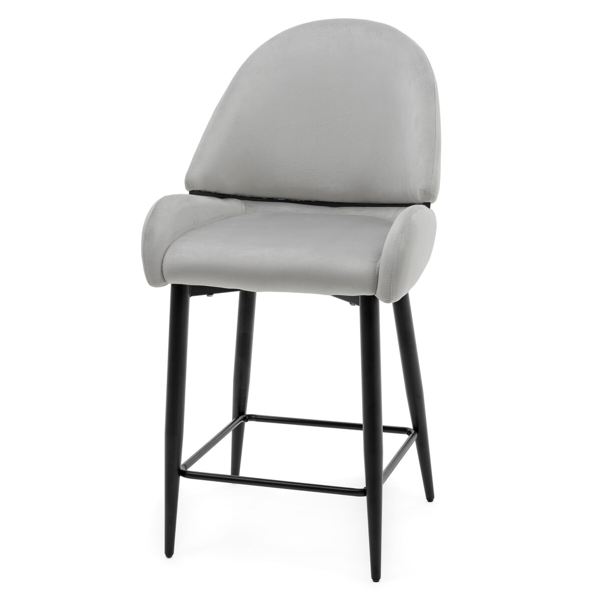 Hoker tapicerowany welurowy do salonu BERGAMO jasnoszary