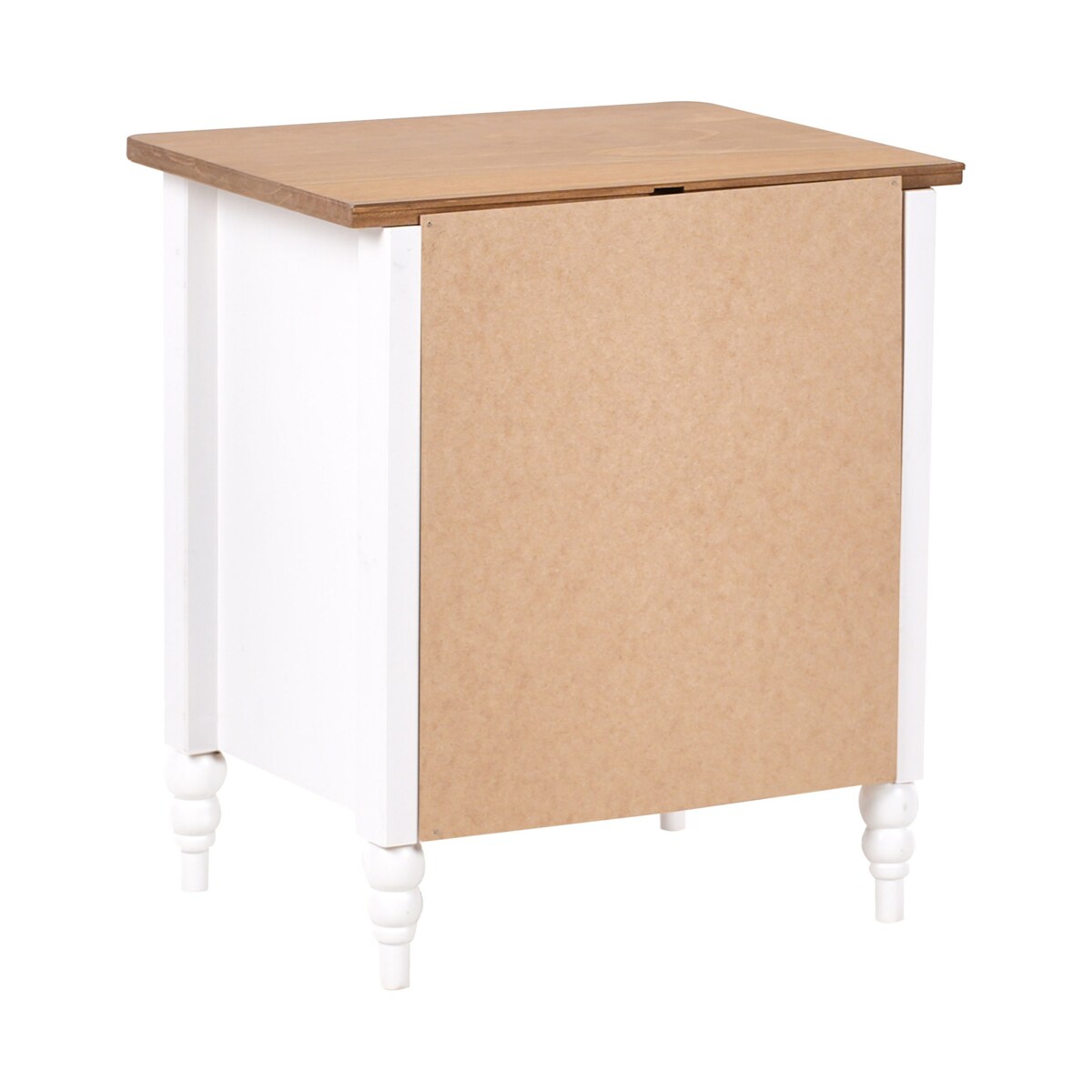 Szafka nocna 2 szuflady SHILLINGTON Drewno sosnowe Brązowy/ biały