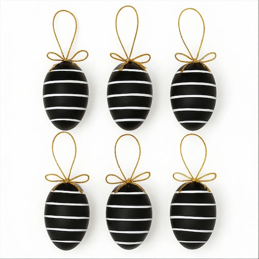 Dekoracja drewniana do powieszenia jajko 6 szt. wielkanocne na WIELKANOC