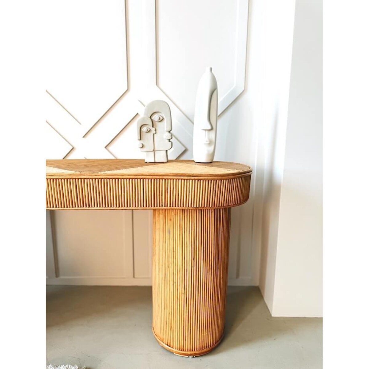 STOLIK KONSOLA KACA naturalny rattan