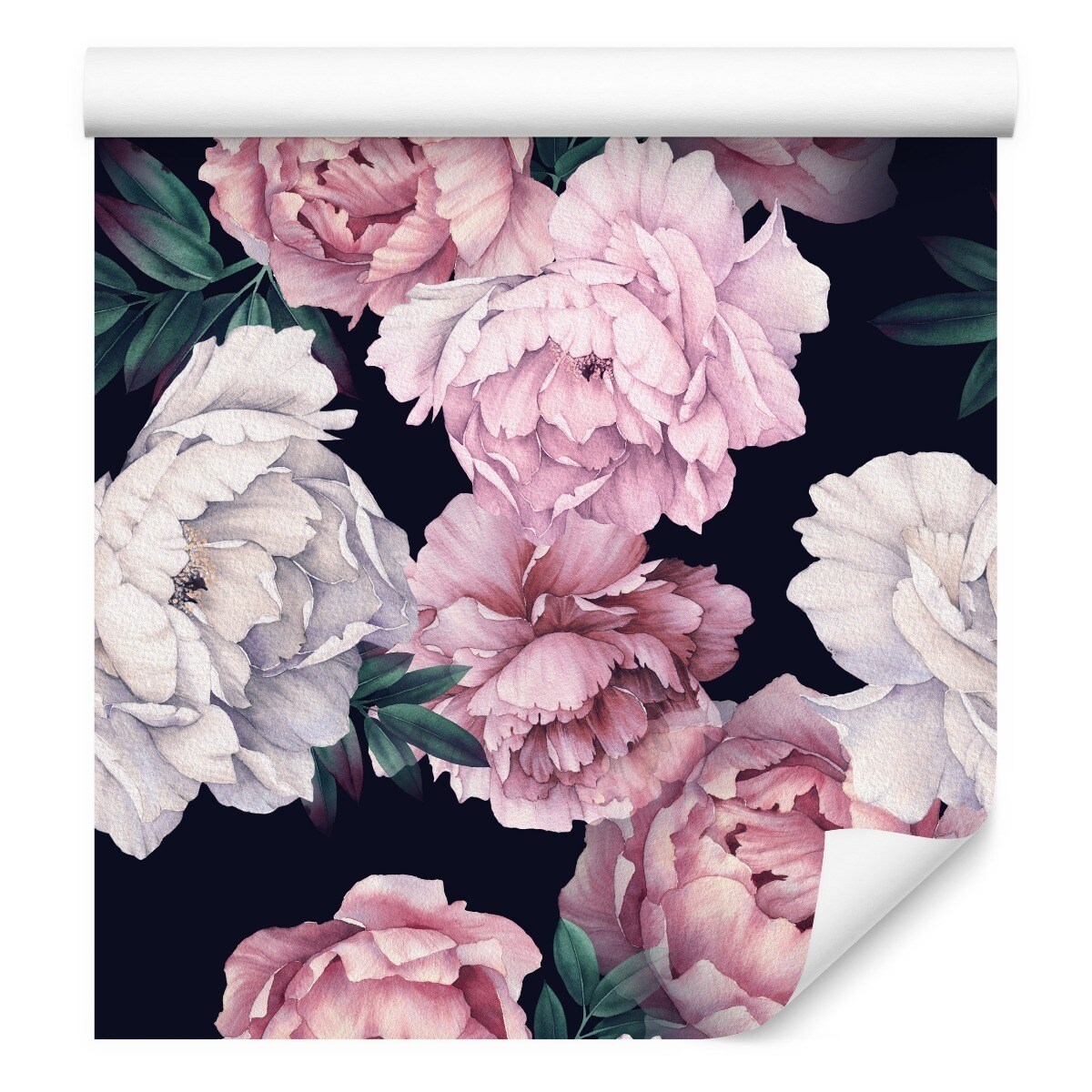 Tapeta Kolorowe PIWONIE Malowane Kwiaty Akwarela