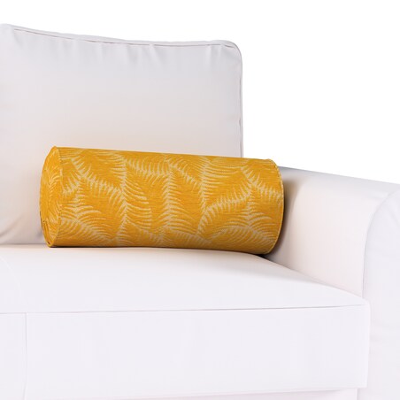 Poduszka wałek z zakładkami, miodowe liście paproci na beżowym tle, Ø20 x 50 cm, Cosy Home