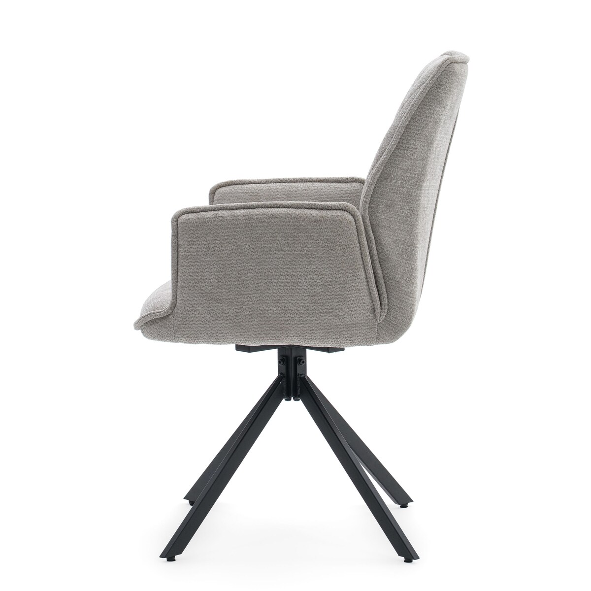 Krzesło tapicerowane obrotowe szenilowe do salonu MERANO jasnoszare