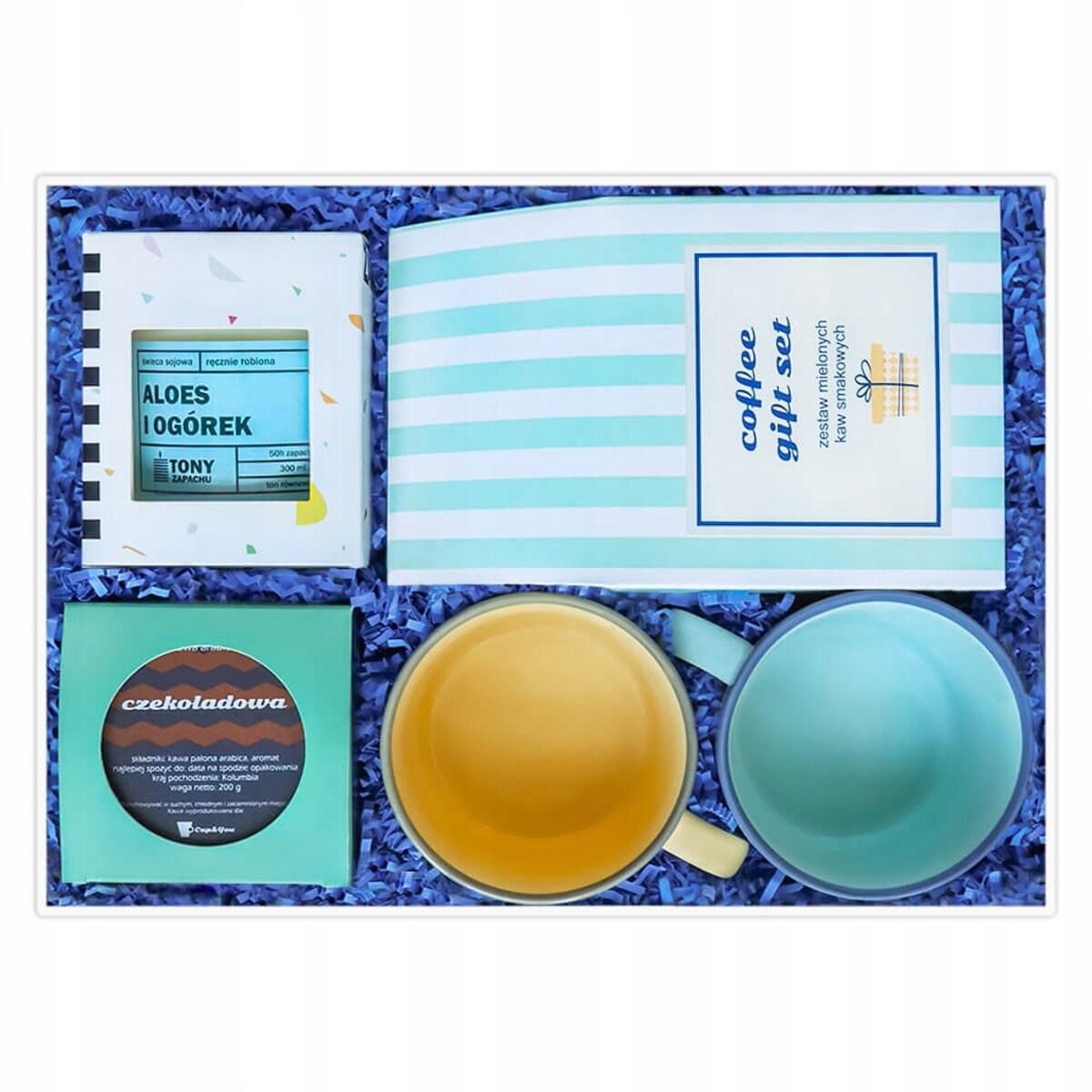 Zestaw na każdą okazję BIG BOX COFFEE GIFT SET z kawami smakowym, świecą