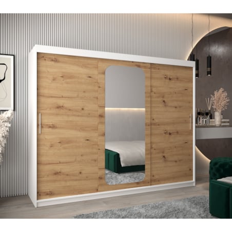 Szafa przesuwna Garderoba PROMO T2 250 biały/artisan