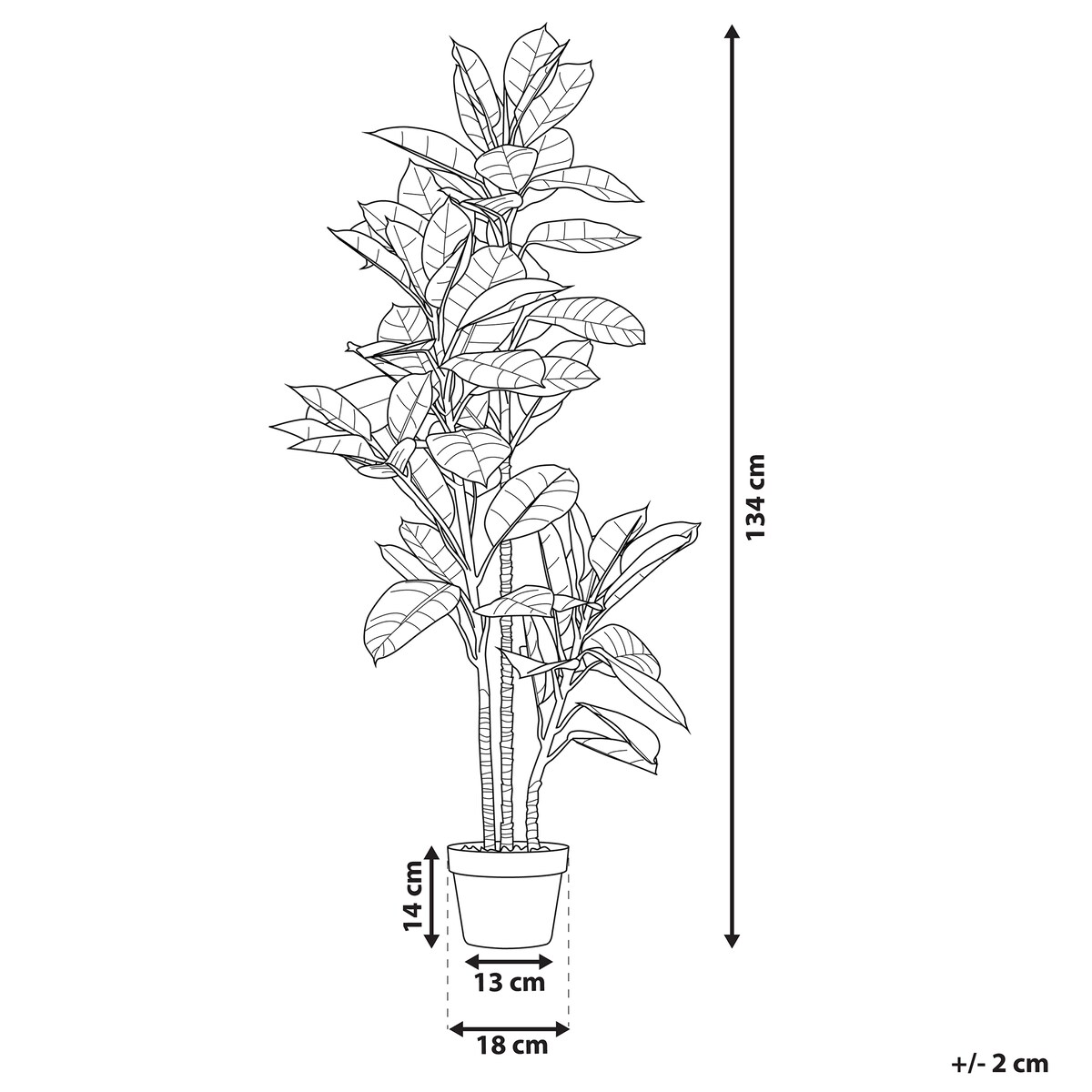 Sztuczna roślina FICUS ELASTICA 134 cm Zielony