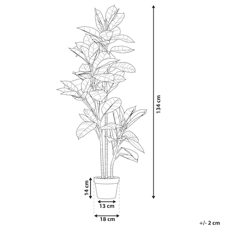Sztuczna roślina FICUS ELASTICA 134 cm Zielony