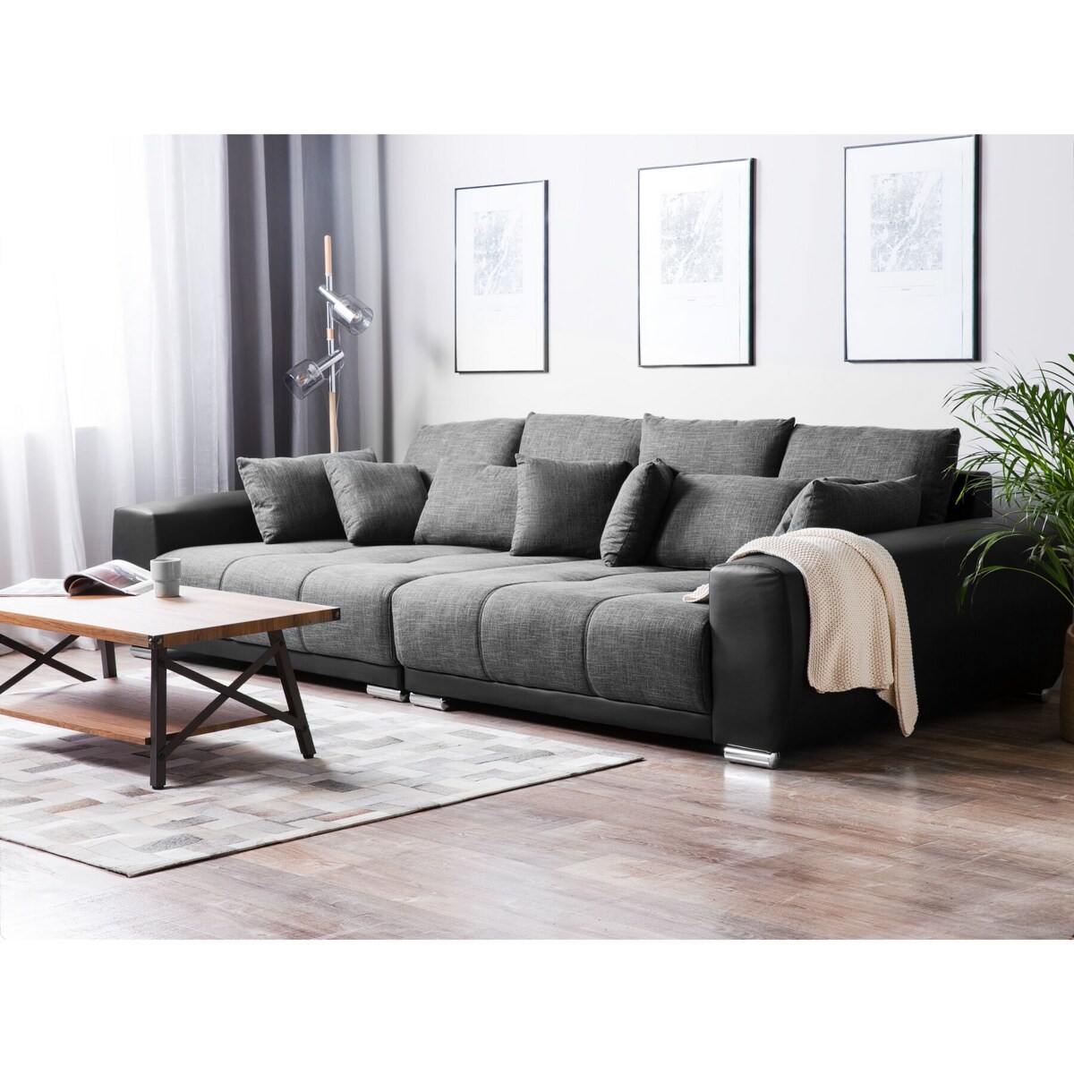 Sofa 4-osobowa ciemnoszara TORPO