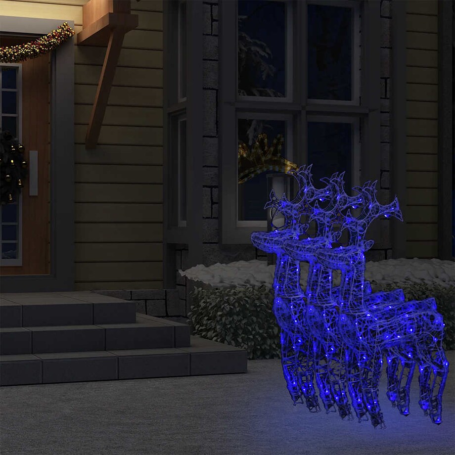 vidaXL Renifery ozdobne, 3 szt., 60x16x100 cm, akryl