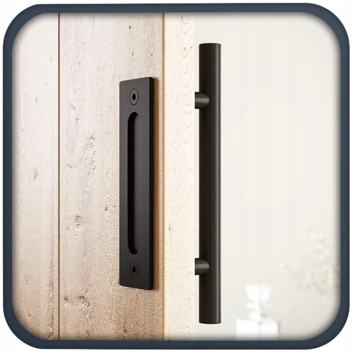 Uchwyt klamka do drzwi przesuwnych czarna matowa loft solidna retro premium