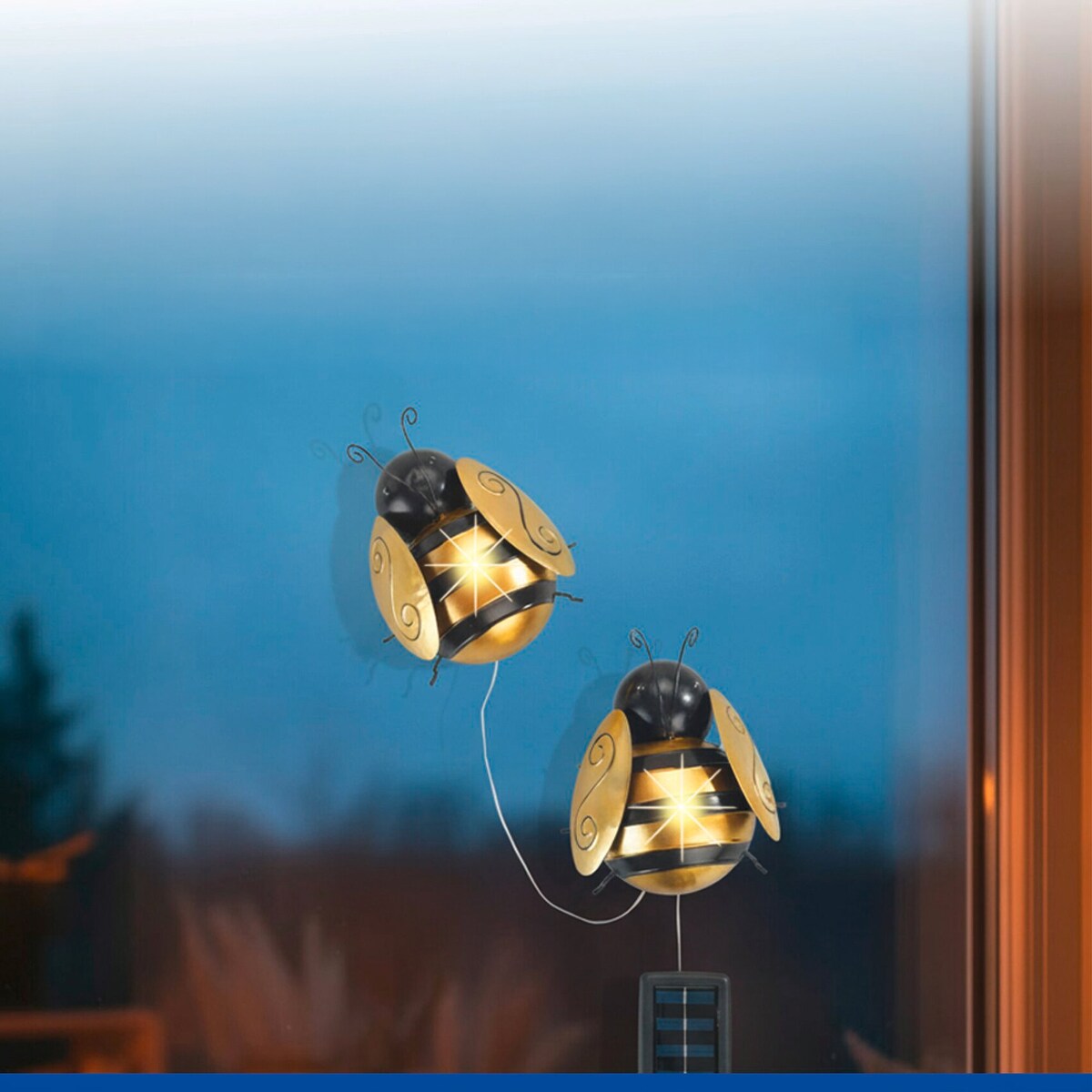 Lampki solarne pszczoły LED, dekoracja ogrodowa, zestaw 2 szt