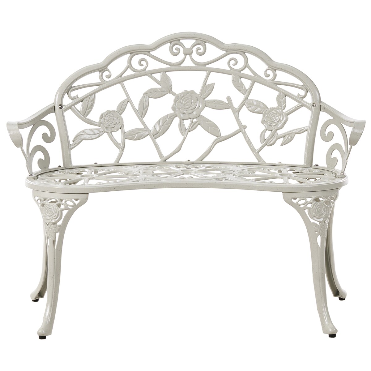 Ławka ogrodowa PIURA 88 cm Metal Biały