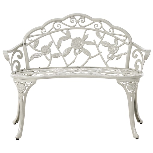 Ławka ogrodowa PIURA 88 cm Metal Biały