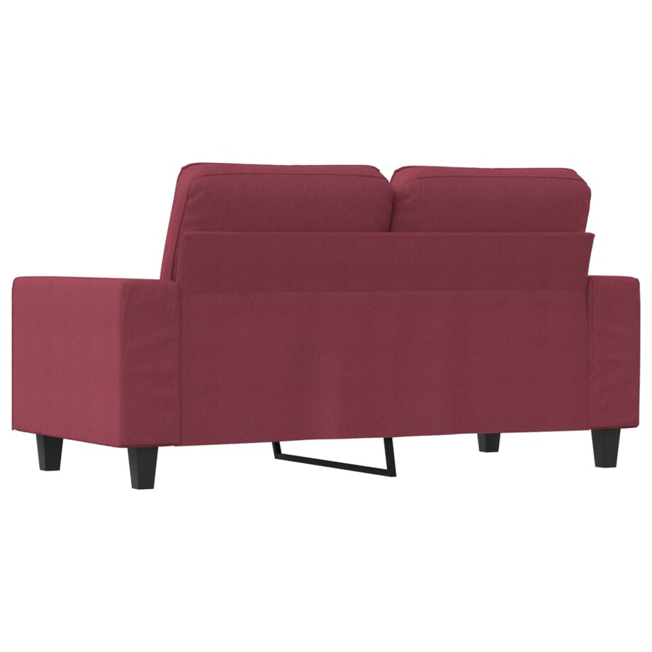 vidaXL Sofa 2-osobowa, winna czerwień, 120 cm, tapicerowana tkaniną