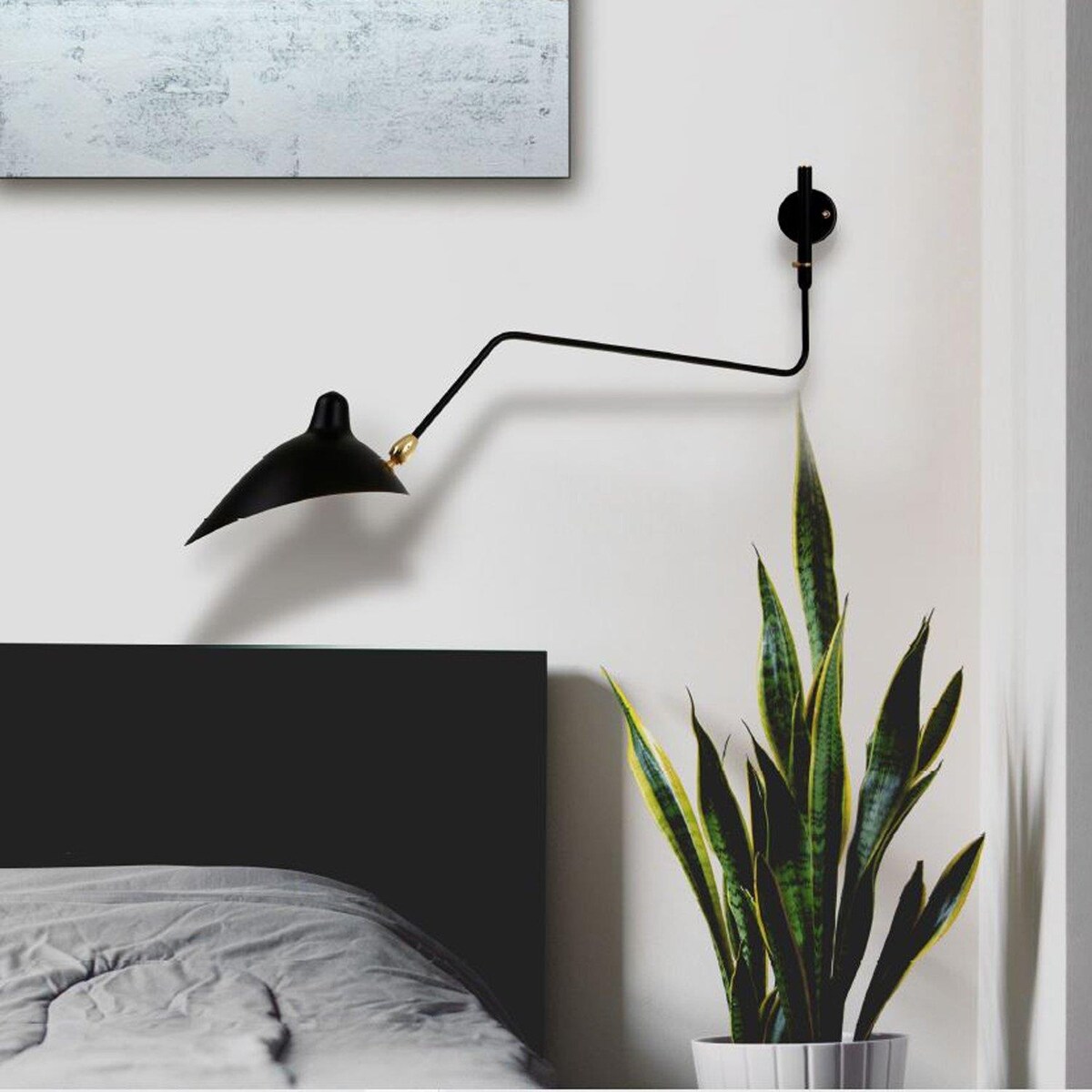 Kinkiet ścienny na peszlu Crane ST-W8701 Step do sypialni czarny