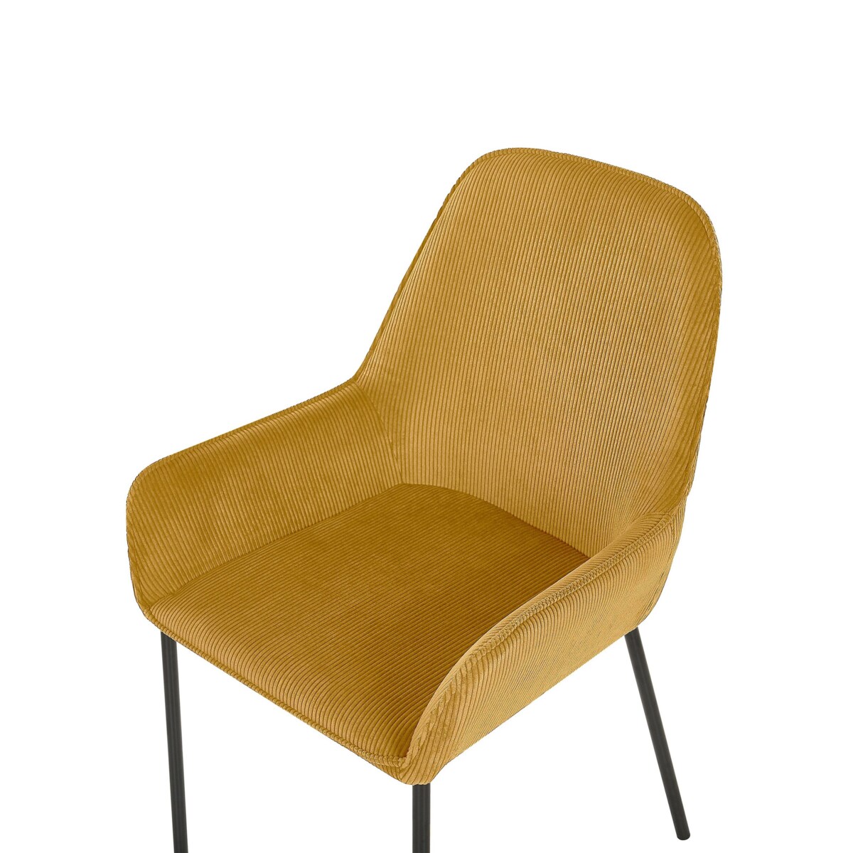 Zestaw 2 krzeseł do jadalni sztruksowy żółty LOVERNA