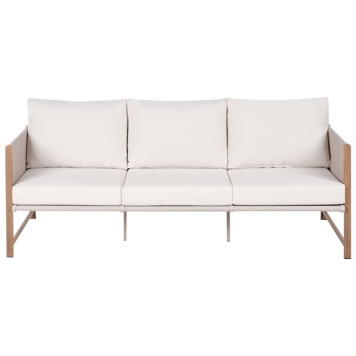 Zestaw ogrodowy ze stolikiem i otomaną dla 5 osób NOLA Metal Jasnobeżowy