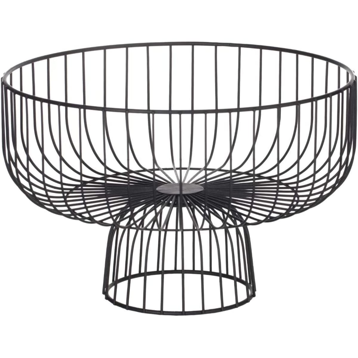 Kosz na owoce z podstawą, metal, 28 cm, kolor czarny