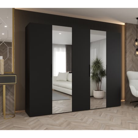 Szafa uchylna otwierana MARBELLA 2 250 wys. 202 cm Czarny + u. Czarny