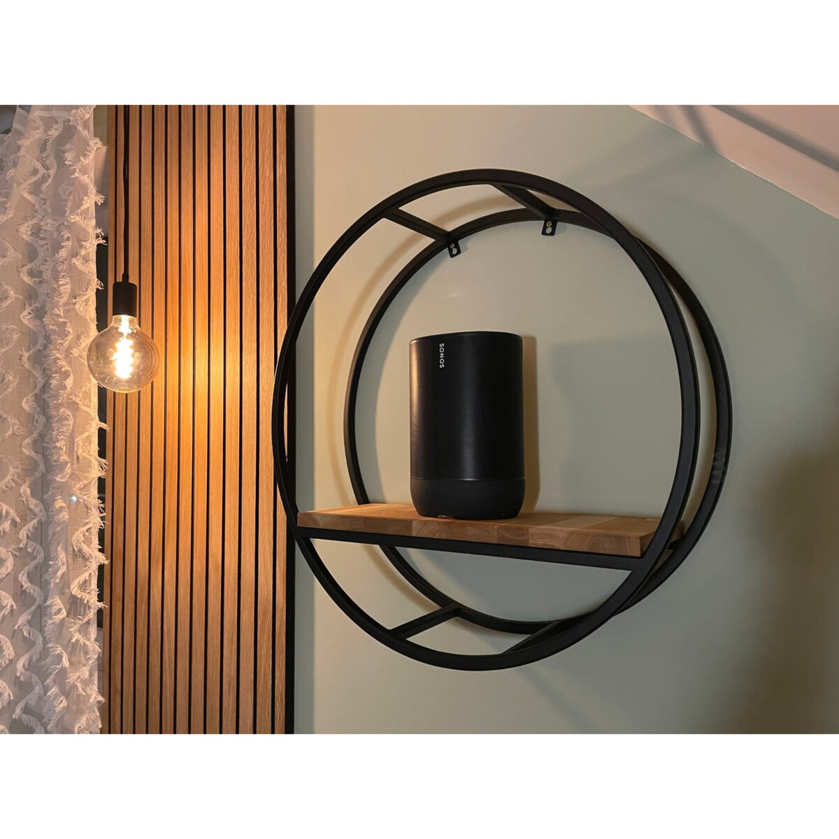 Półka loftowa okrągła dębowa 60cm 3d