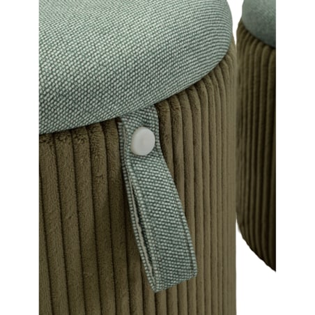 Pufa 2 szt. ze schowkiem 38x38x38 i 28x32x32 cm MONTANA zielona