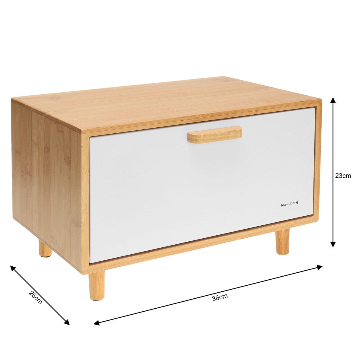 Chlebak bambusowy pojemnik na pieczywo chleb biały KLAUSBERG