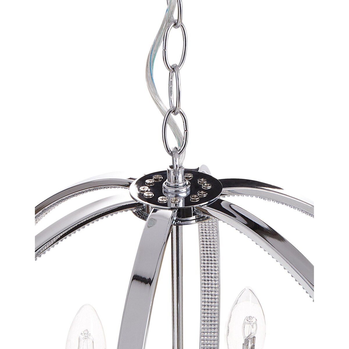 Żyrandol metalowy 3-punktowy srebrny TENOIRO