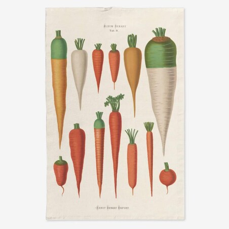 Lniany ręcznik kuchenny - Marchewka