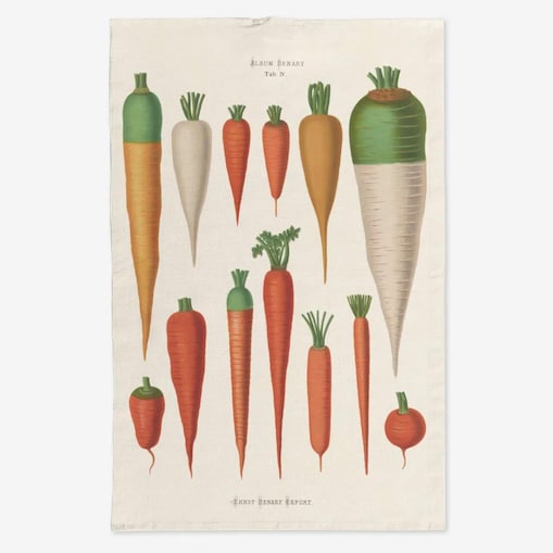 Lniany ręcznik kuchenny - Marchewka