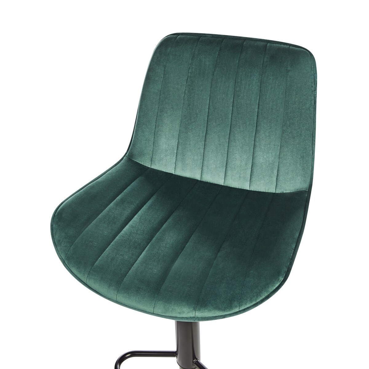 Zestaw 2 krzeseł barowych DUBROVNIK Welur Obrotowy Szmaragdowy