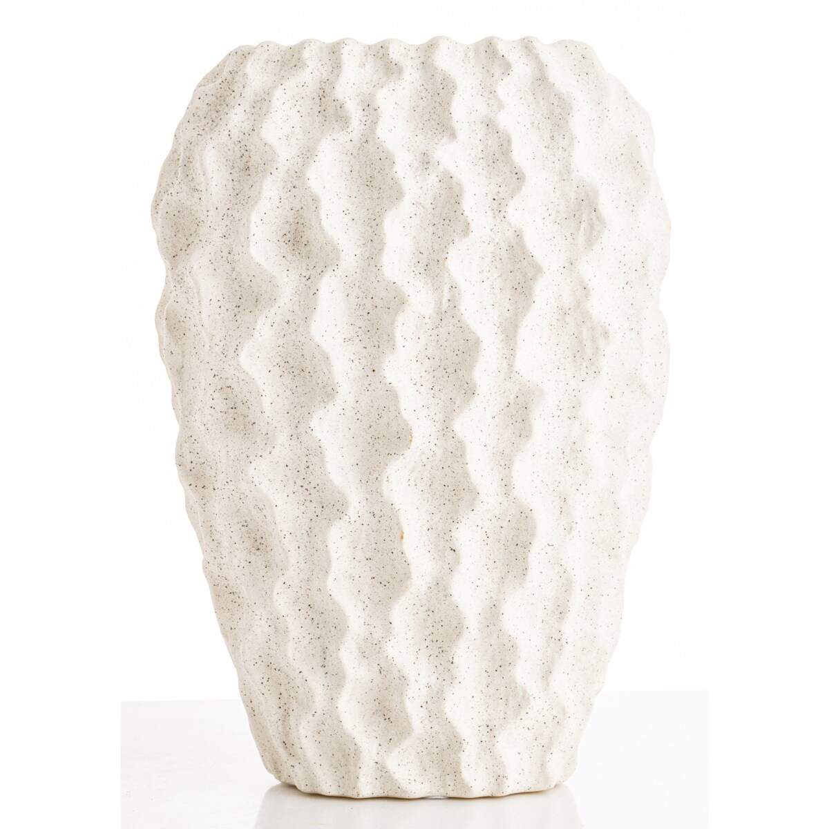 Osłonka wazon ceramiczny prążkowany 27x17X10,5 cm FIBI biały